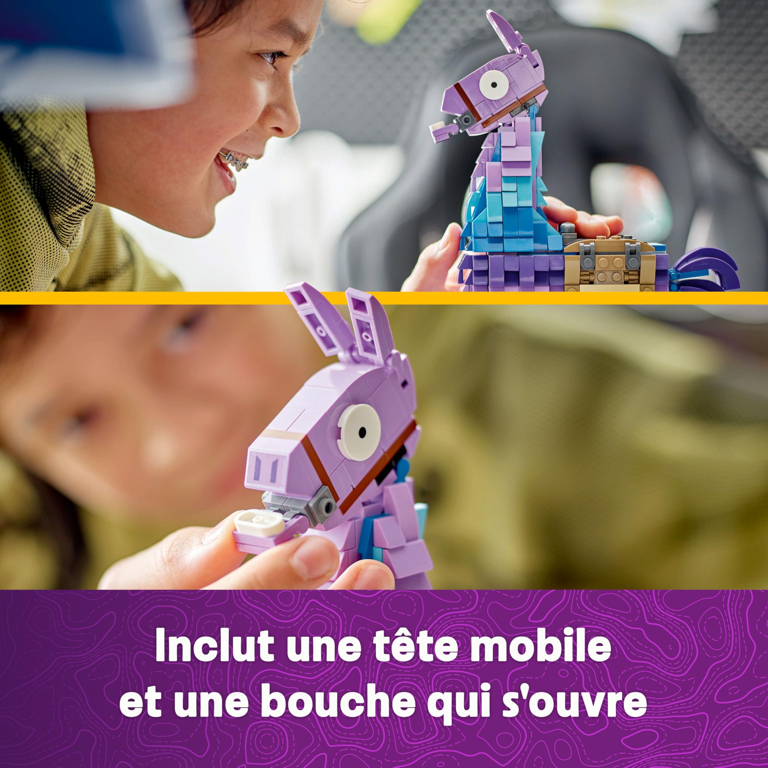 LEGO Fortnite Lama de Ravitaillement - Jouet de Construction - Figurine de Jeu Vidéo & Décoration - Accessoires Dont Slap Juice - Cadeau Collector pour Gamer Ado, Garçon ou Fille dès 12 Ans 77071