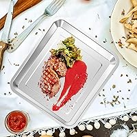 Vista 7 de Juego de 2 bandejas para hornear de acero inoxidable, bandeja de repuesto de sartén de aire de 12.4 x 11 pulgadas para freidora de aire Cuisinart