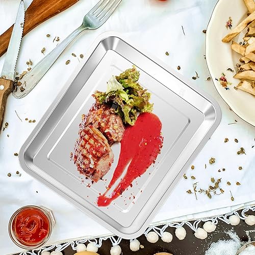 Miniatura 7 de Quality Baking Sheet Pan, 12.4"x11" Stainless Steel Air Fryer Tray Replacement for Cuisinart Air Fryer TOA-060 and TOA-065, Dishwasher Safe