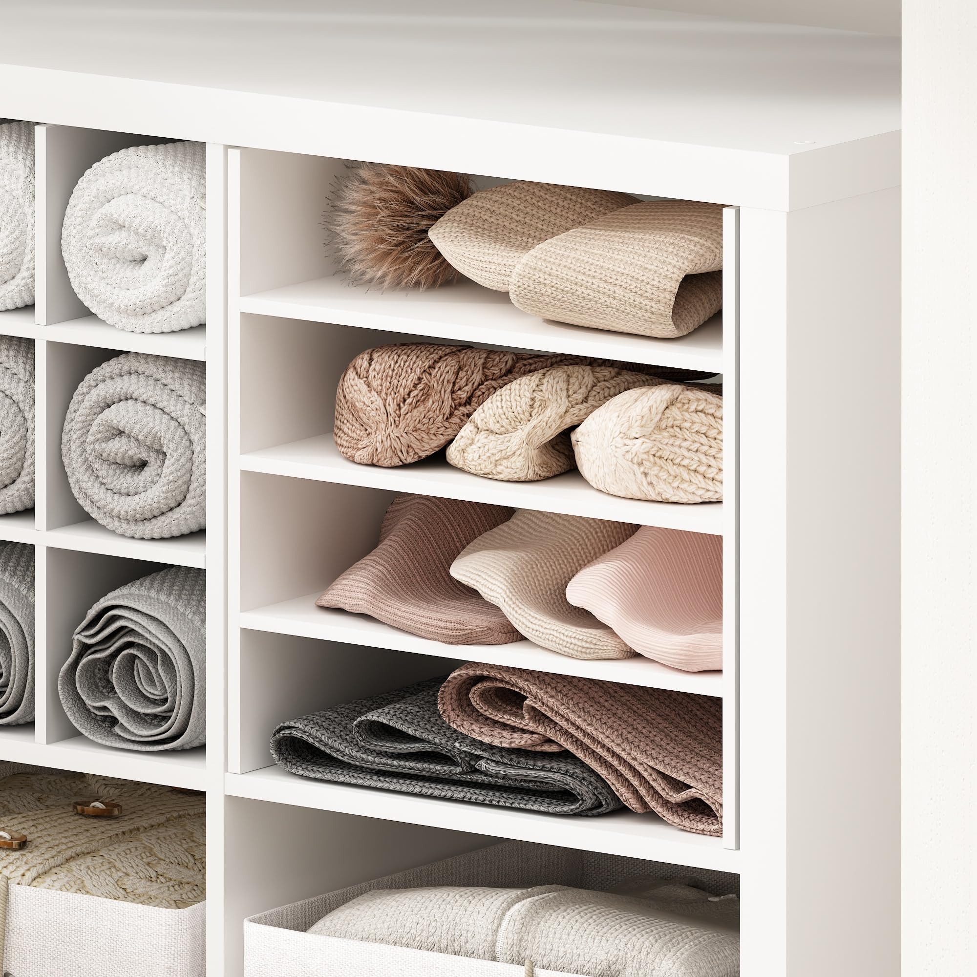 Furinno Cubicle 3-Shelf Cube Insert, Cube Organizer, Plain White
