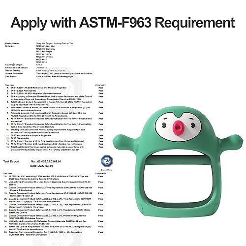 Vista 23 de Smily Mia Smily Mia - Mordedores de pingüino, juguetes de dentición de silicona para bebés de 0 a 6 meses, mordedores para bebés de 3 a 6 meses