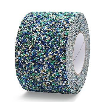 QILIMA Pool Anti Slip Tape Waterproof 4" x 15ft -Blue, Outdoor/Indoor Waterproof, Traction Stair Strips for Outdoor Steps, Non Skid Rubber Grip Tape for Trails, Bathroom, Shower