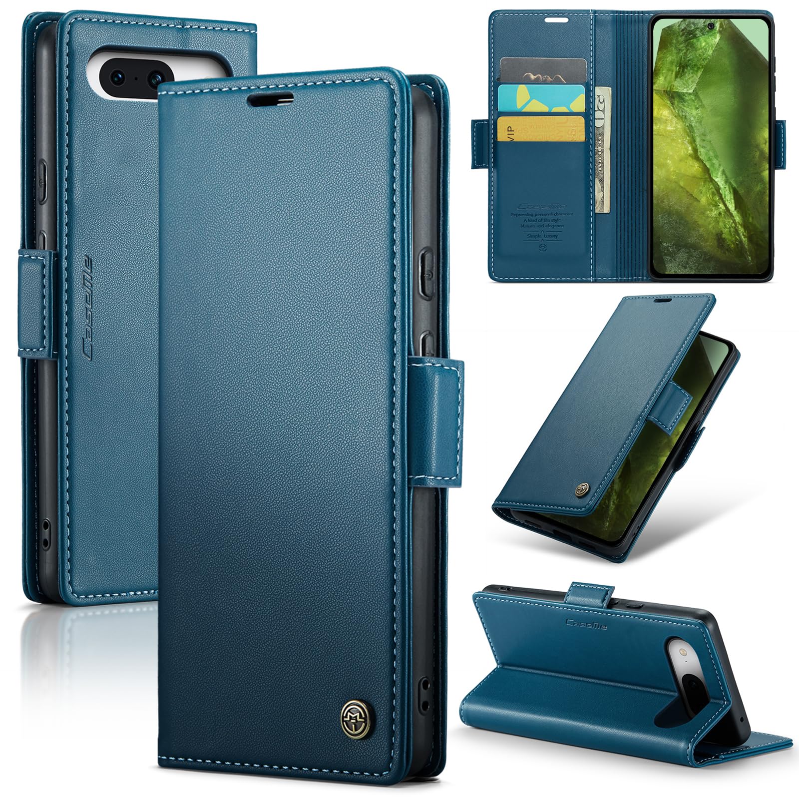 Aisenth Cover per Google Pixel 8A, Carino Gatto, Sole, Nuvola Custodia in PU Pelle Portafoglio Cover Kawaii Animali Modello Protettiva Flip Case con Funzione Supporto, Slot per schede, Giallo