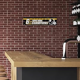 Rico Industries NFL Pittsburgh Steelers - 6X Champ Plastic Street Sign - Home Dcor - Wall Sign