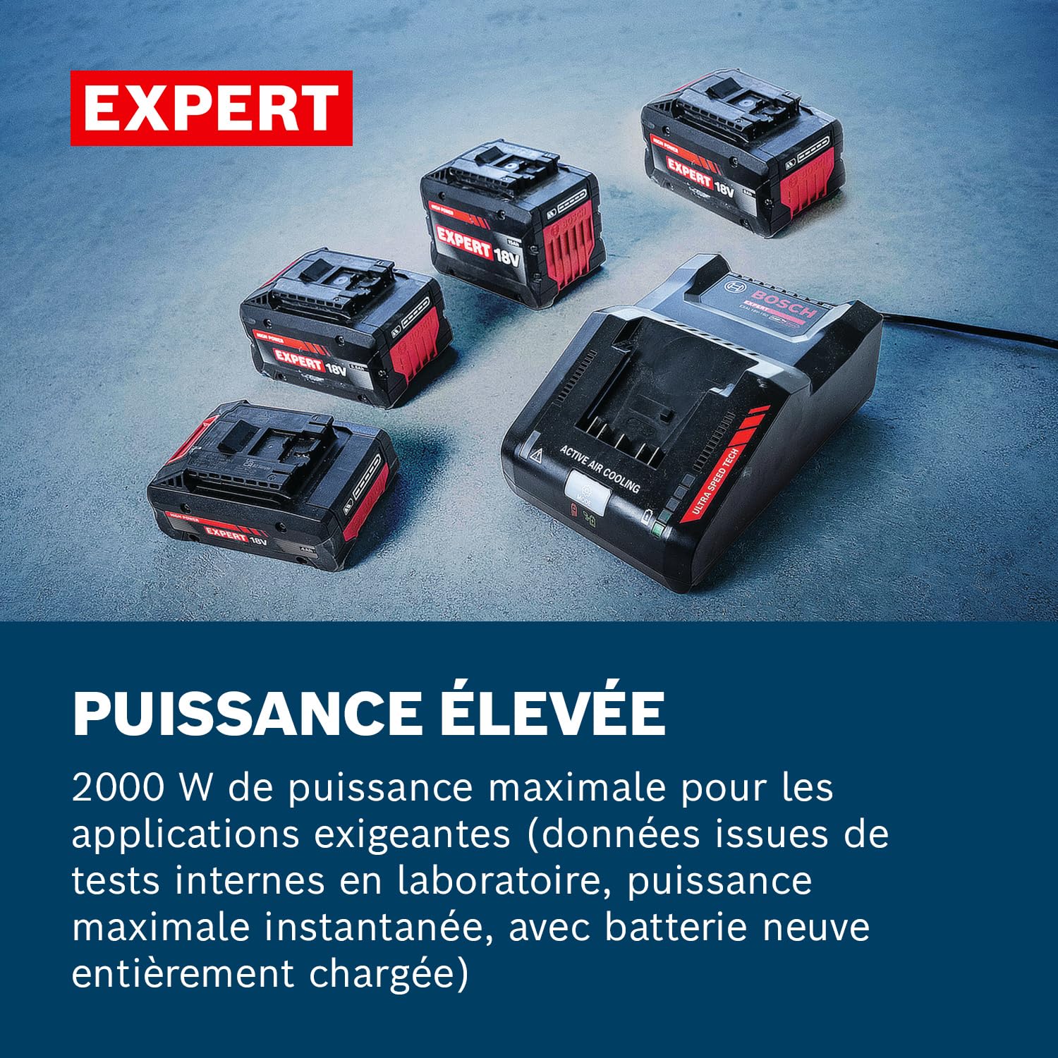 Bosch Expert 18V System Batterie Haute Puissance EXBA18V-40 (Jusqu’à 2 000W de Puissance Max.)