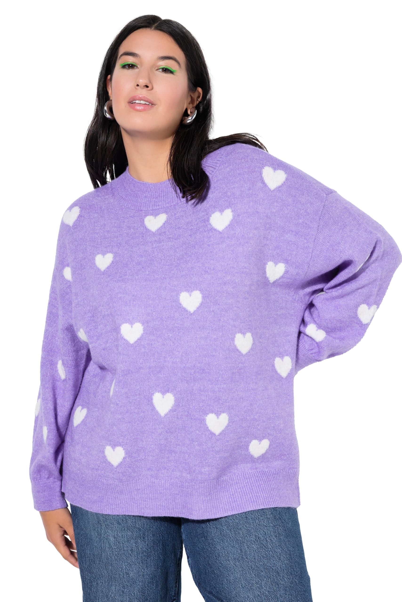 Studio Untold Damen große Größen Übergrößen Plus Size Pullover, Oversize Shape, Hearts 846369