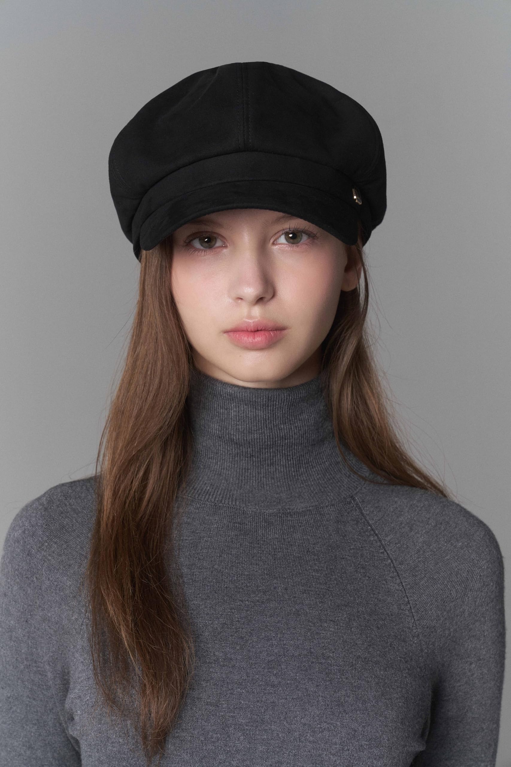 WHITE SANDS MOJA Shamud Madoroscap Moroch Faux Suede Adjustable Short-Brim Cap for Women Black