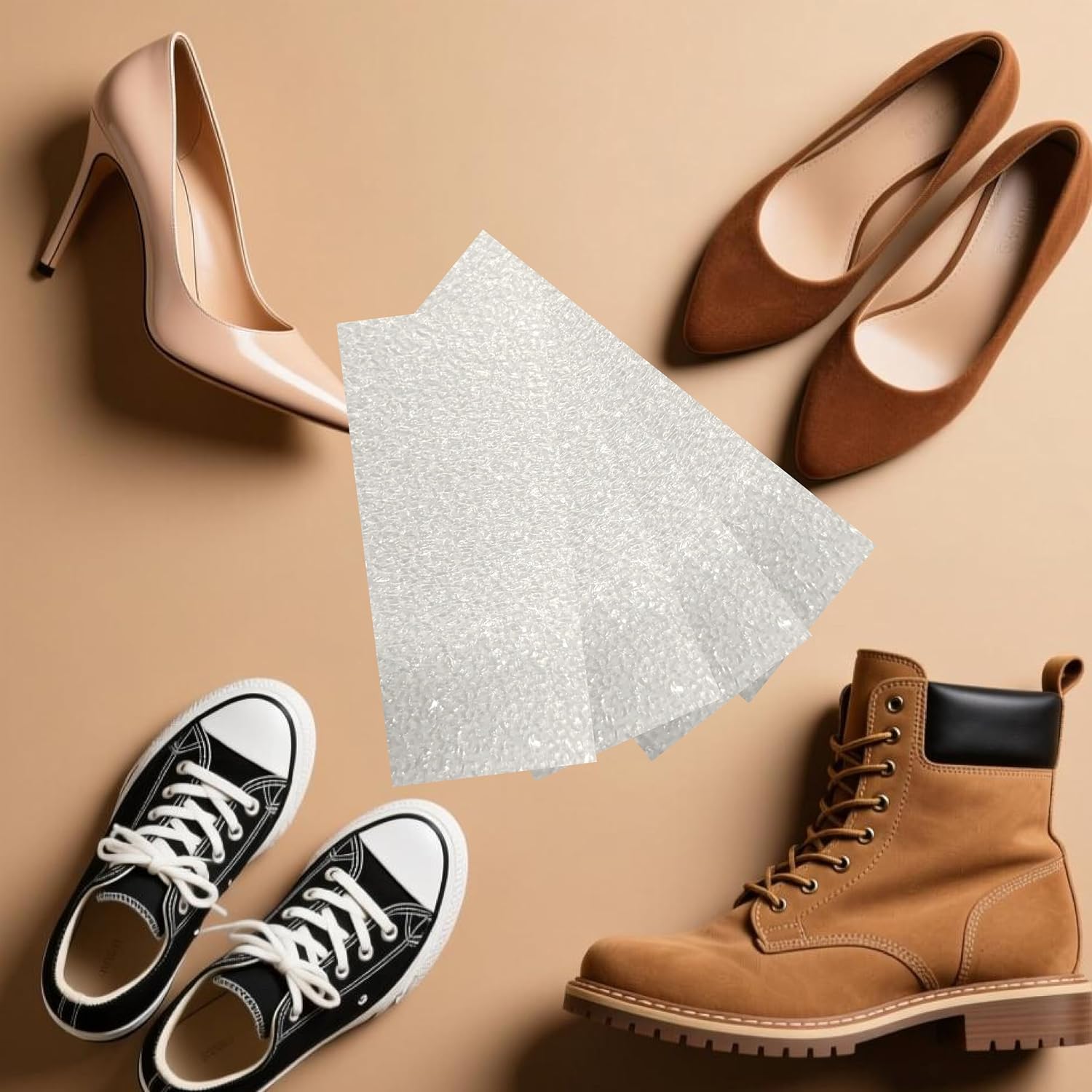 Shoe Sole Protector, 4 Pack 13”x5.1” Self-Adhesive Anti-Slip Grips & Durable Sole Guard Protectors - Clear Protective Stickers for High Heels, Sneakers, Boots, Dress & Red Bottom Shoes