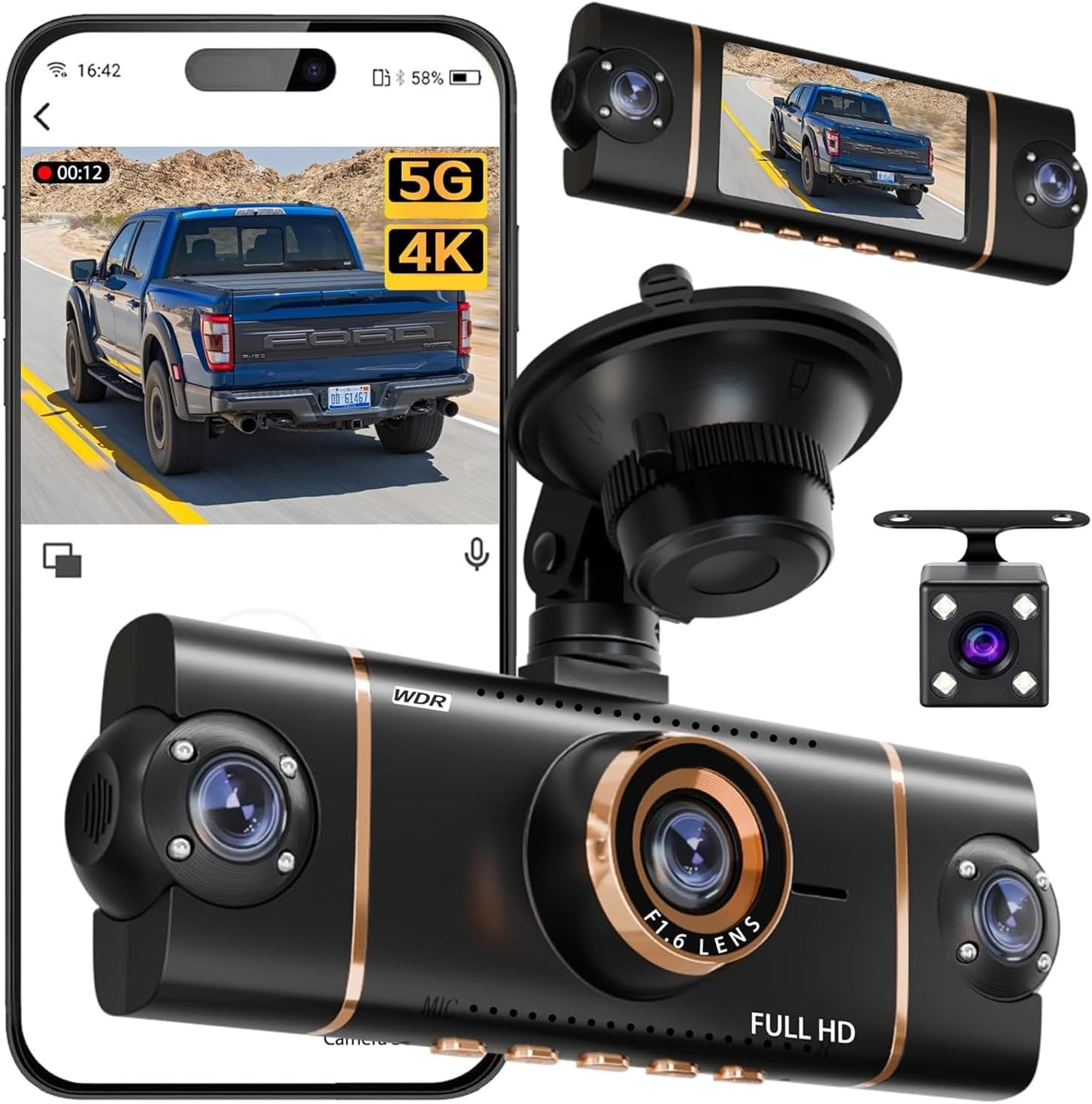 Amazon.co.jp: Stynxro ドライブレコーダー 前後カメラ ドラレコ 4