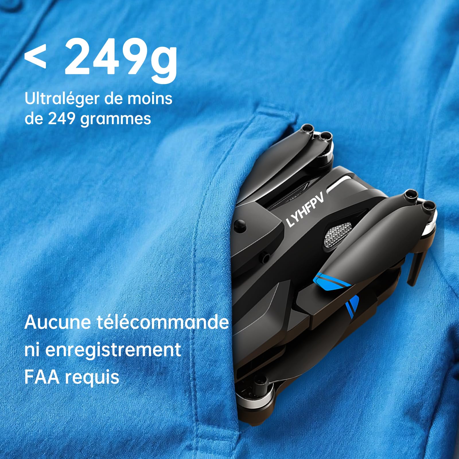 Dron con 4K HD Cámara para Adultos y Principiantes, 40+ min de Vuelo (2 Baterías),Mini Quadcopter RC Plegable WIFI con Motor Sin Escobillas, Doble Cámara, Selfies con Gestos