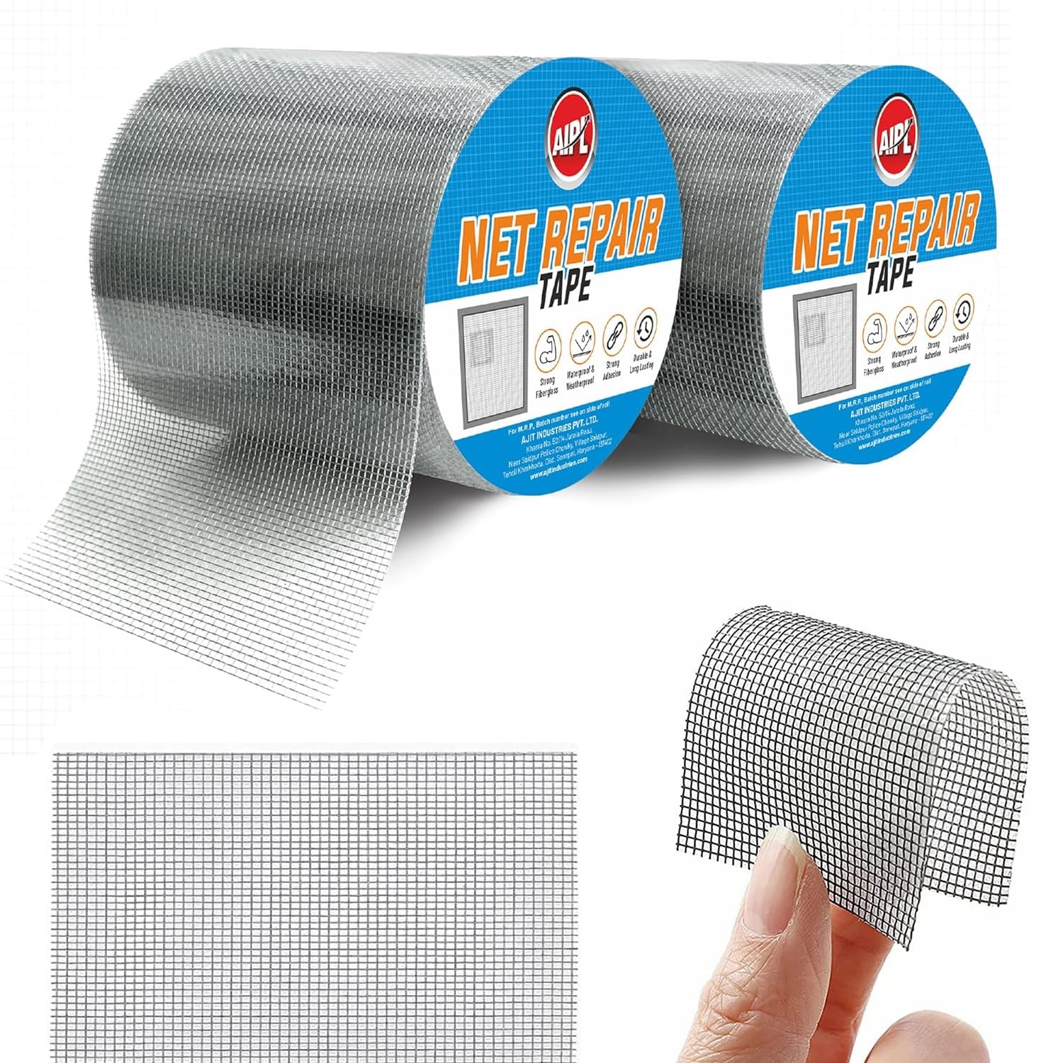 Mosquito Net Repair Tape | Strong Adhesive & Waterproof Screen Repair Kit | Window & Door Mesh Patch for Tears & Holes | 200cm x 5cm Roll (Pack of 2)