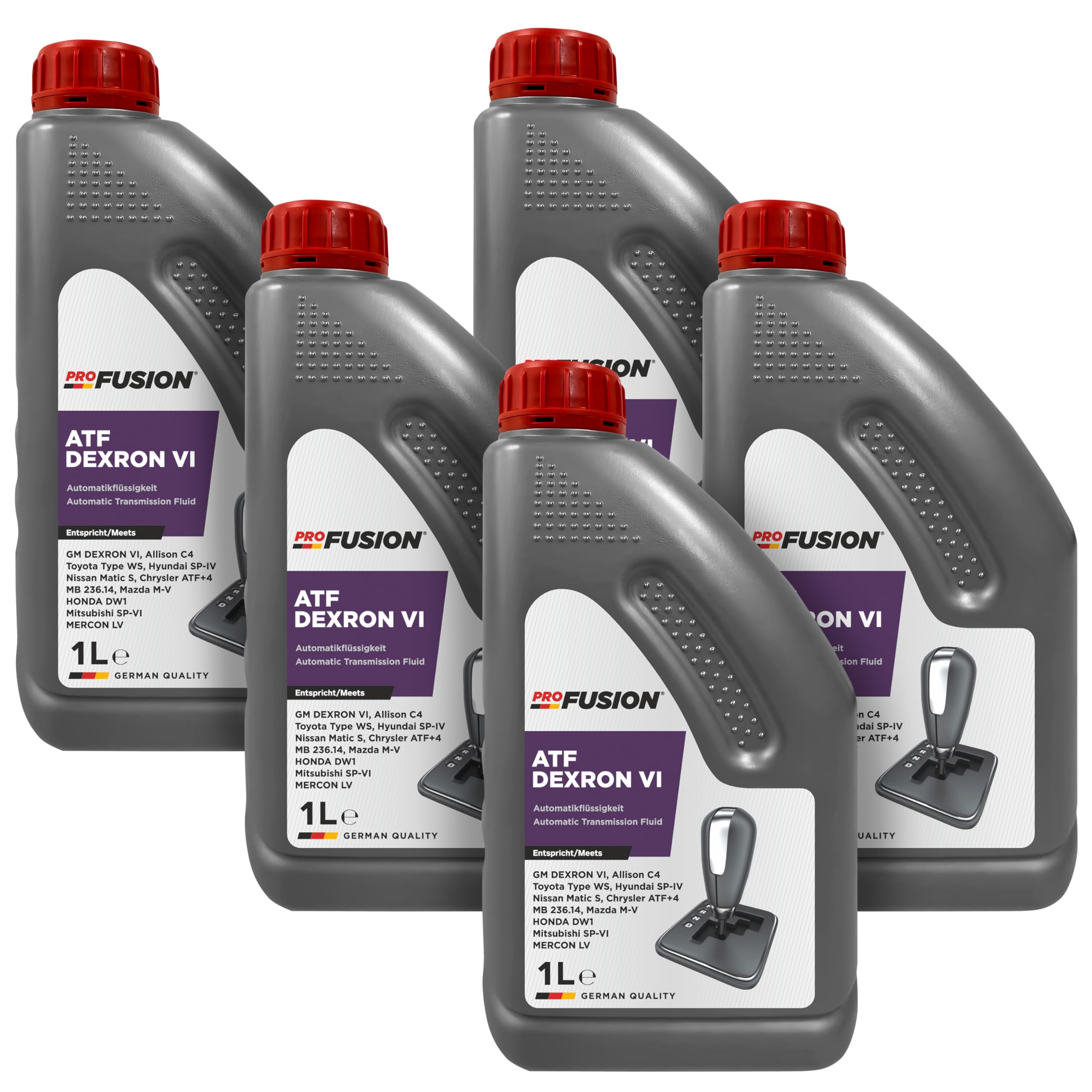 ProFusion ATF Dexron VI – Aceite Sintético para Transmisiones Automáticas – Cambio Suave, Dexron 6 Alta Protección y Larga Vida Útil – Pack de 5 x 1L = 5L