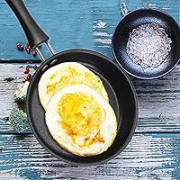 Vista 7 de Mini sartén antiadherente para huevos y tortillas, sartén individual de 4.7 pulgadas, infusión de diamante, sartén multiusos diseñada para huevos