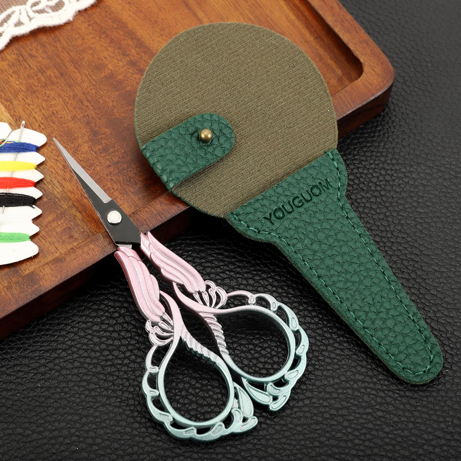 YOUGUOM Sharp Detail Scissors with Case Embroidery Sewing Crafting Scissor for Needlework Threading Craft Artwork DIY Tools - Image 2