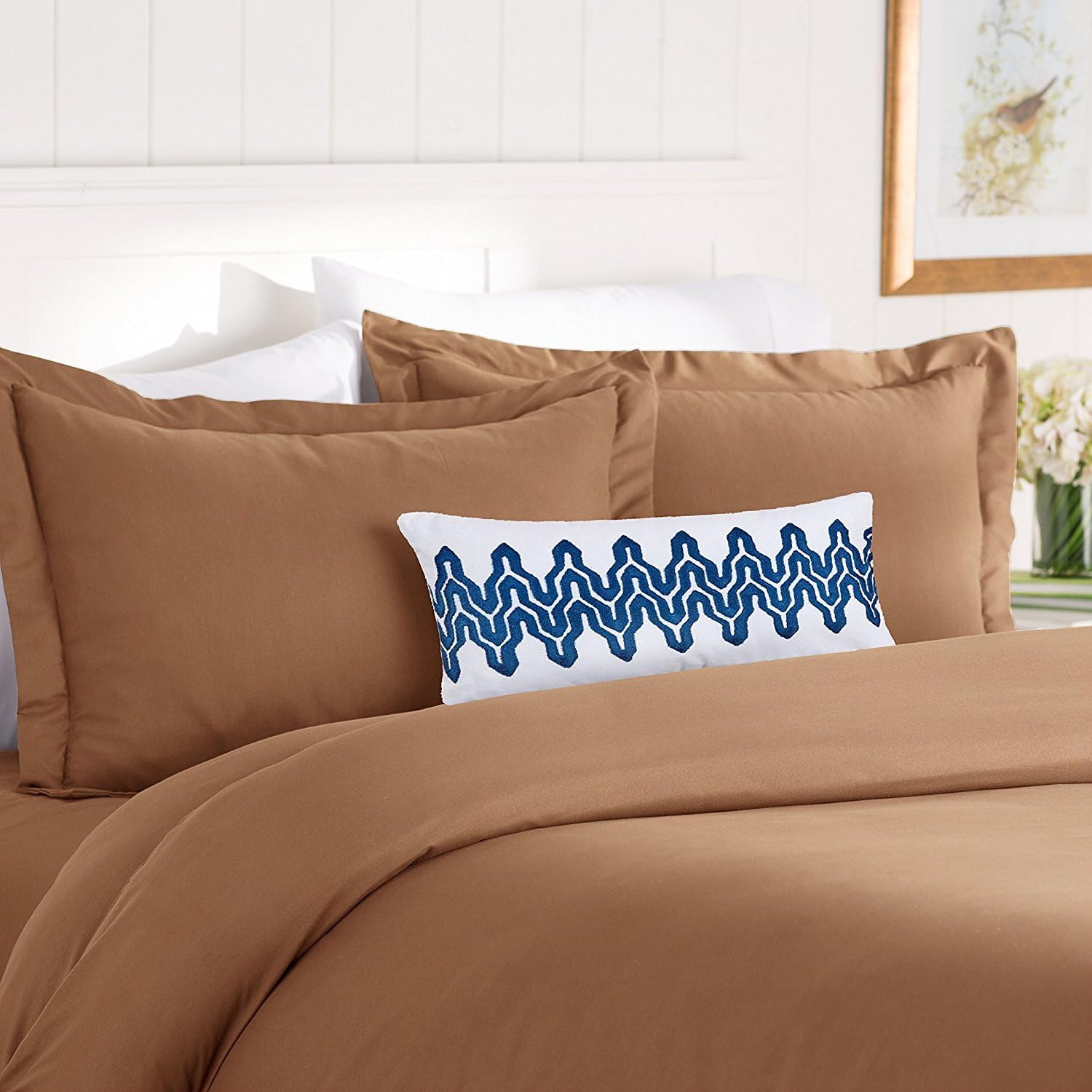 Elegant Comfort Best, Softest, Coziest Duvet Cover Ever! 1500 Thread Count Egyptian Quality Luxury Super Soft Wrinkle Free 3-Piece Duvet Cover Set, King/Cali King, Mocha Chocolate
