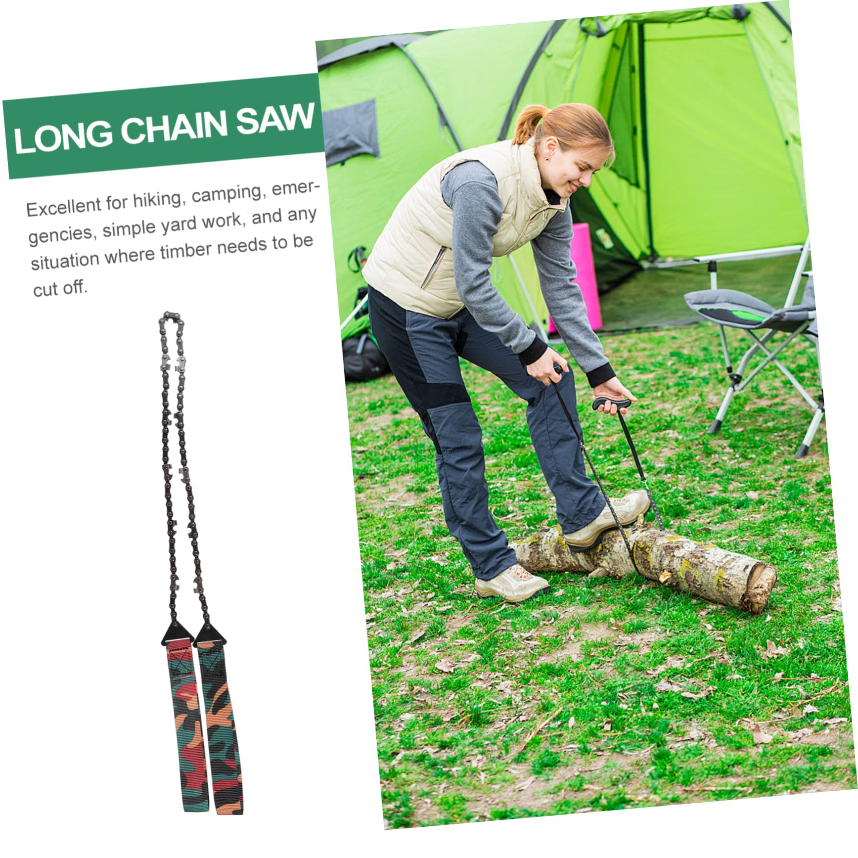 2 Pezzi Seghetto Manuale da Attrezzo Portatile per Escursionismo Leggero e Compatto con Manici Intrecciata Include per Trasporto e Utilizzo Facile per Sopravvivenza Outdoor