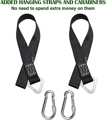 Miniatura 7 de PACEARTH Columpio de árbol de 40 pulgadas, capacidad de peso de 900 libras, 2 correas colgantes adicionales, cuerdas ajustables de múltiples hebras,