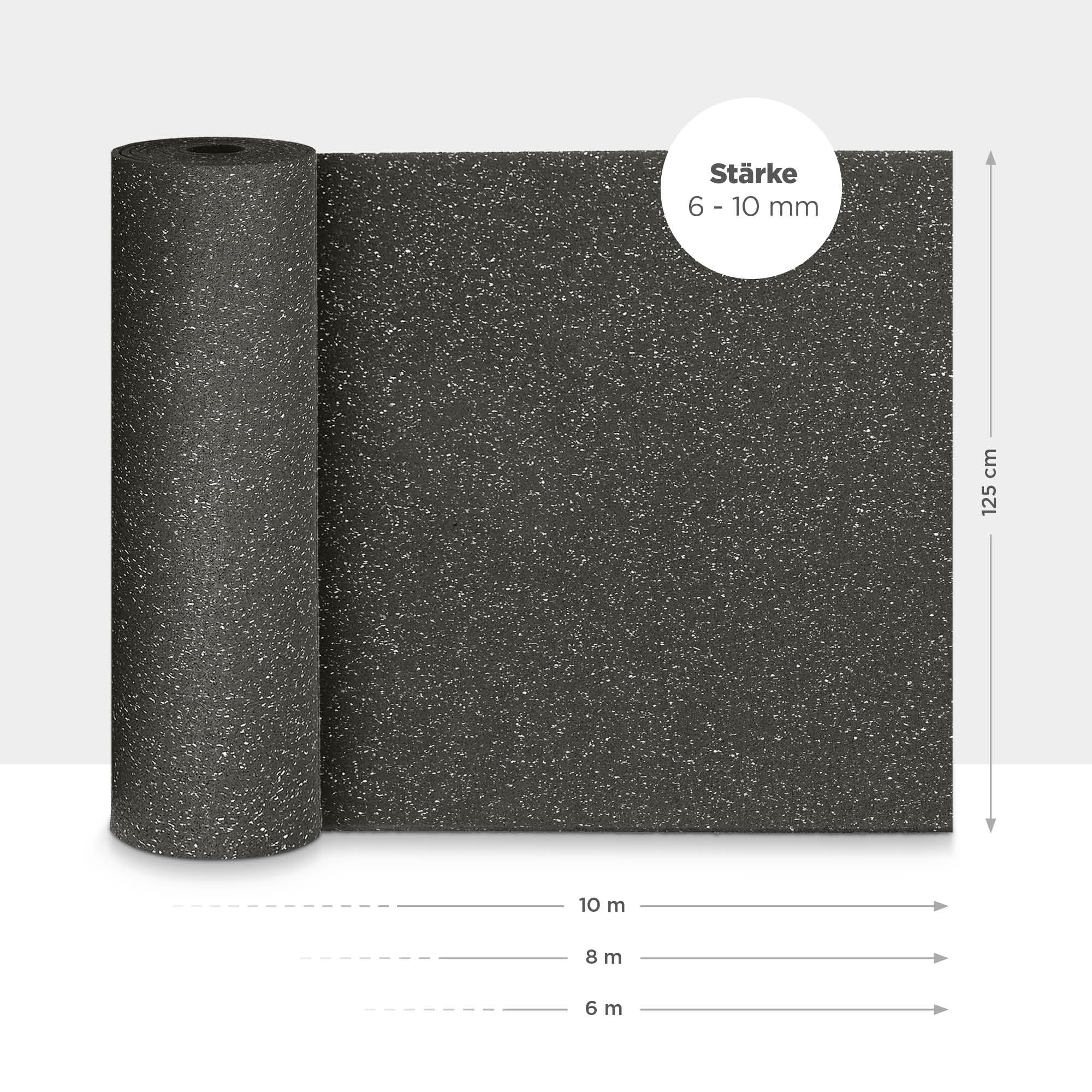 blizz-z Profi Bautenschutzmatte Stärke 10 mm - Breite: 125 cm x Länge: 6 m | Schutz von Abdichtungen im Bereich Dachbegrünung - Schutzlage für Baumaterialien, Stelzlagern aus PUR-Gummigranulat