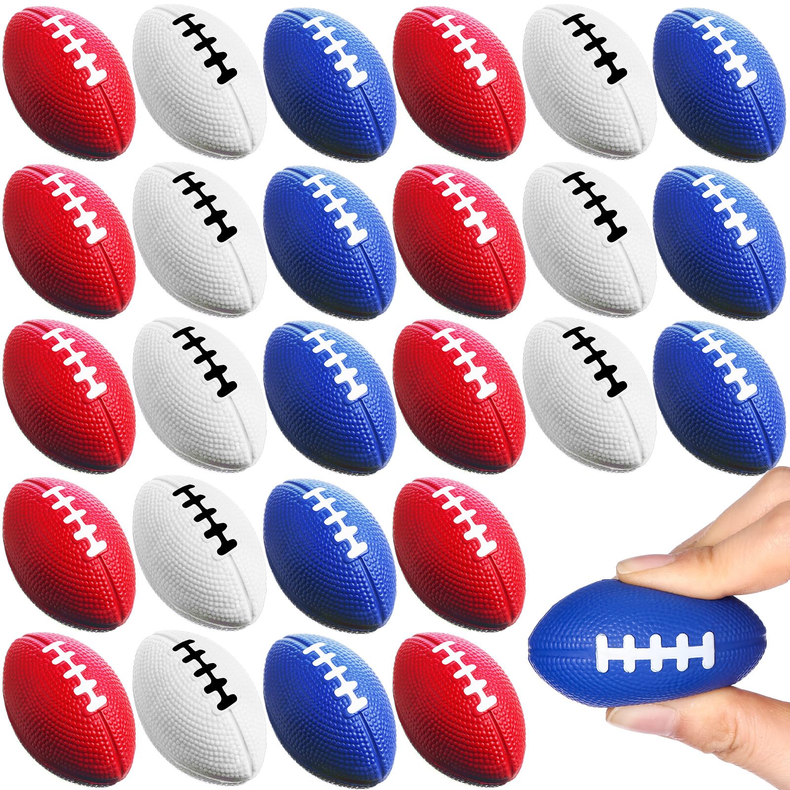 Blulu 30 Pack Mini Footballs Foam Sports Balls Bulk 2.17" for Kids Adult