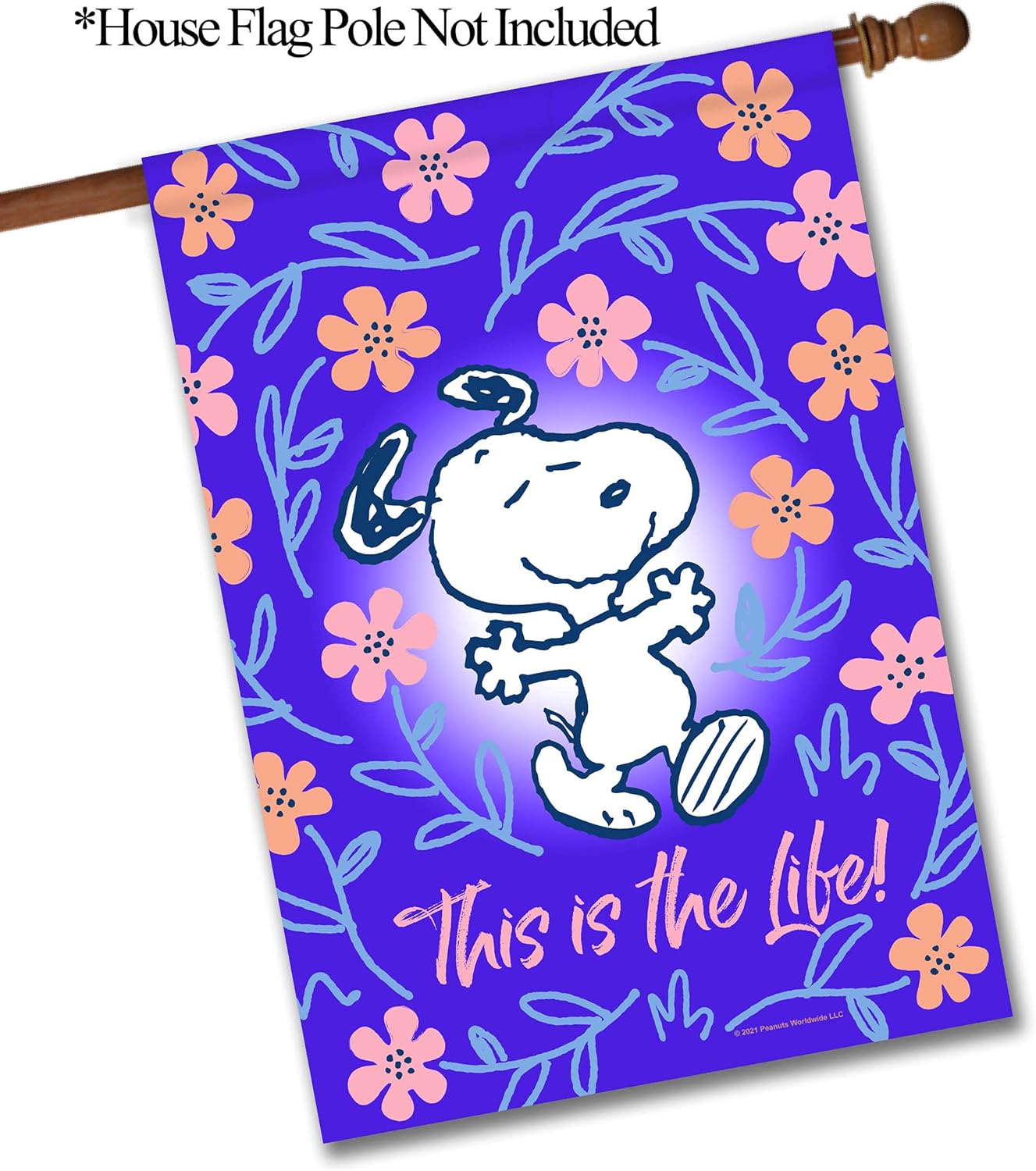 Flagology.com, PEANUTS®, PEANUTS® This is the Life Snoopy – House Flag 28" x 40", Officially Licensed PEANUTS®, Spring