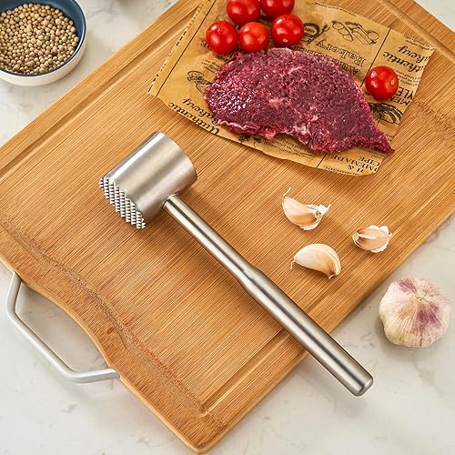 Miniatura 3 de Ablandador de carne SUS304 de acero inoxidable de grado alimenticio, mazo de cocina para carne de res y aves de corral, calidad comercial, 100% apto