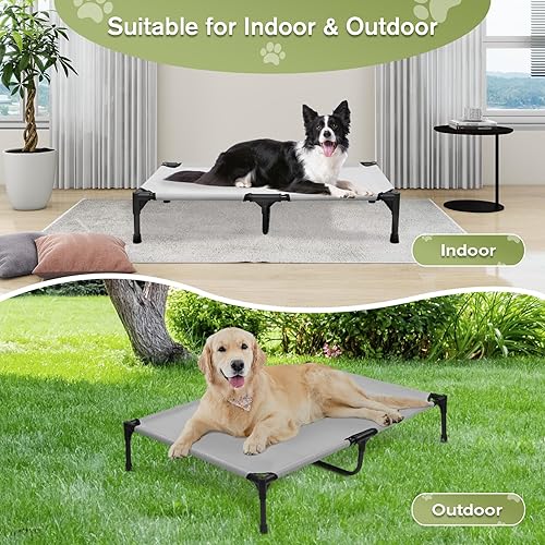 Miniatura 2 de Cama elevada para perros de 42 pulgadas, cama elevada transpirable para mascotas para perros grandes, cama impermeable para perros, fácil de montar,