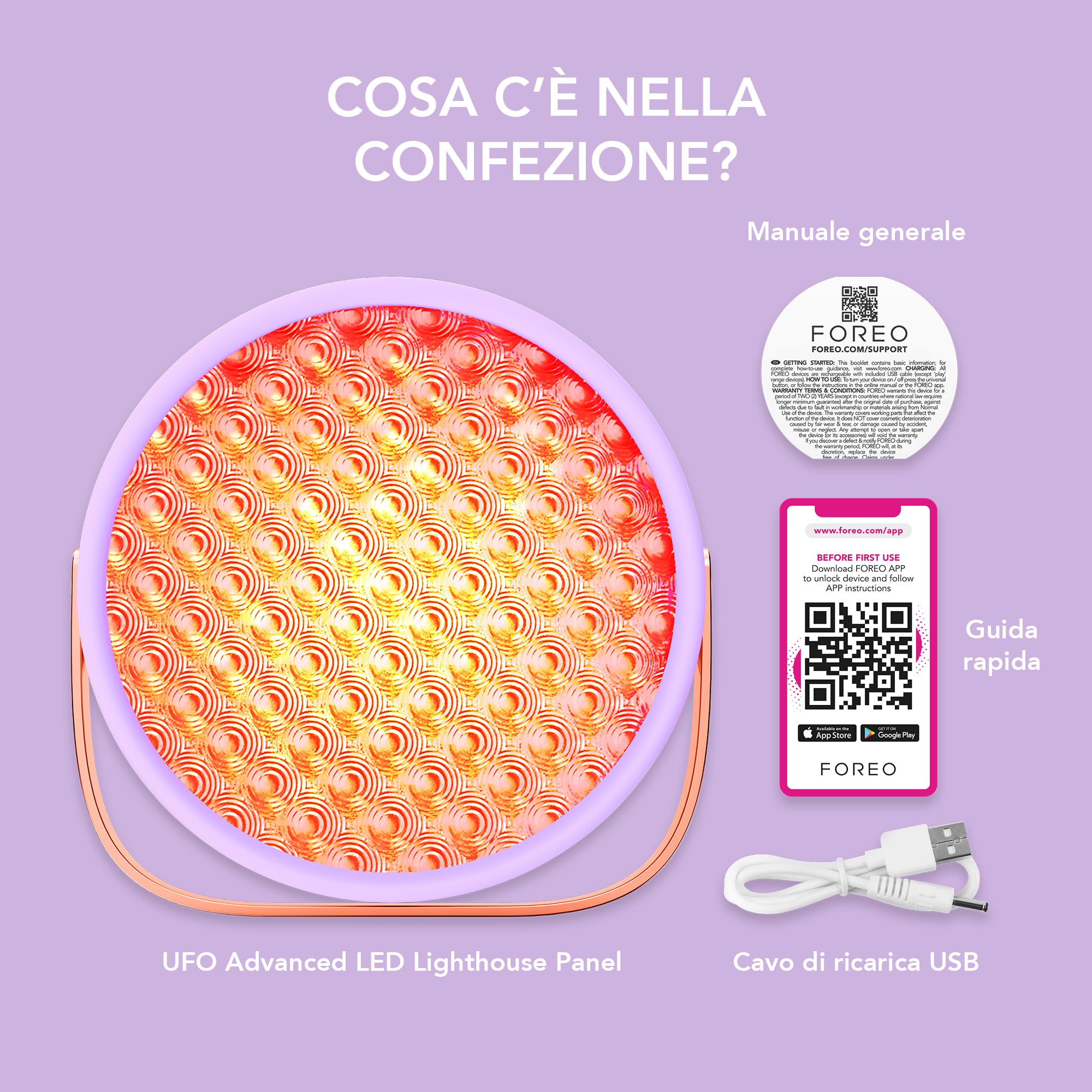 Lighthouse Panel UFO LED Advanced – Pannello LED infrarosso profondo Fresnel senza fili per viso e corpo