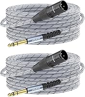 Vista 7 de Cable adaptador TRS a XLR macho de 1/4 de pulgada, enchufe TRS equilibrado de 0.250 in a macho XLR de 3 pines, cable de micrófono TRS macho de un