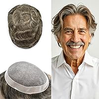 Vista 140 de Mens Toupee Hair Piece For Men Fine Mono Men Hair System Toupee For Men Hair Piece Real Human Hair System For Men Protesis Capilar Para Hombre 6x9