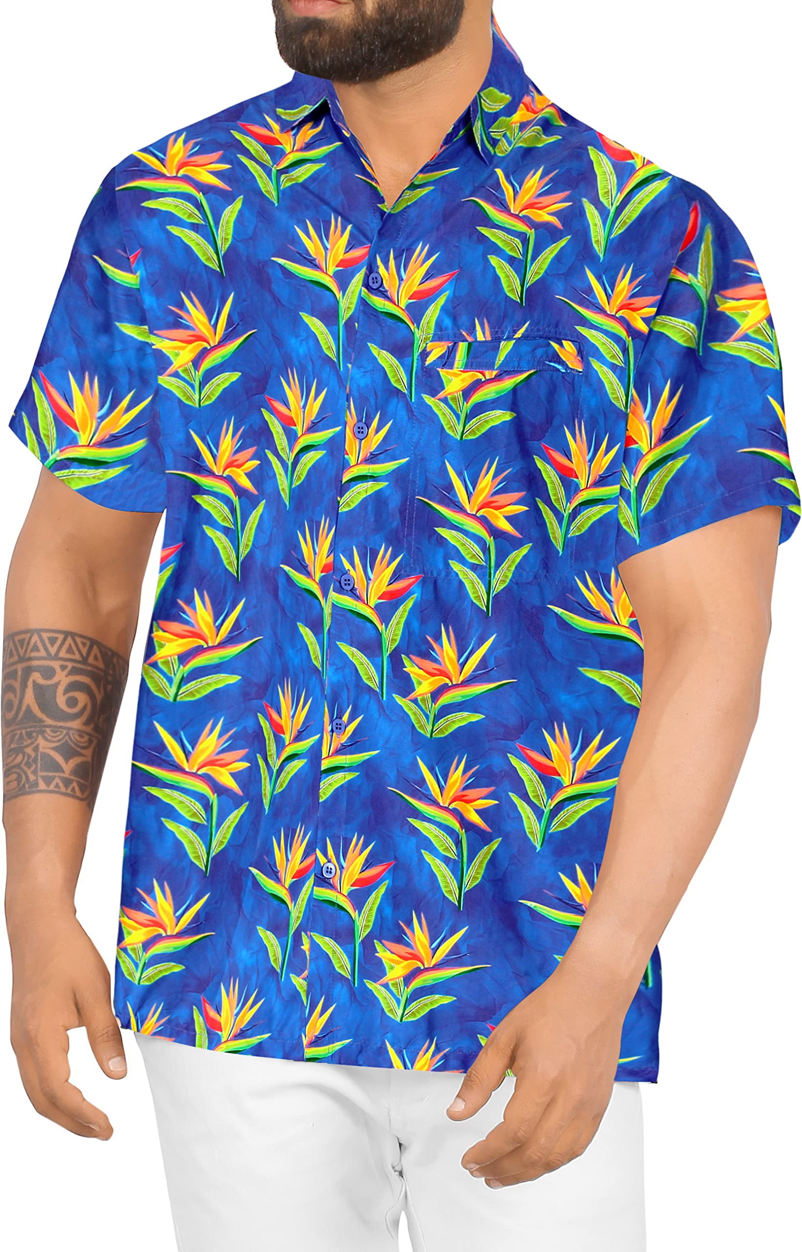 HAPPY BAY Men's Hawaiian Shirt Summer Boho