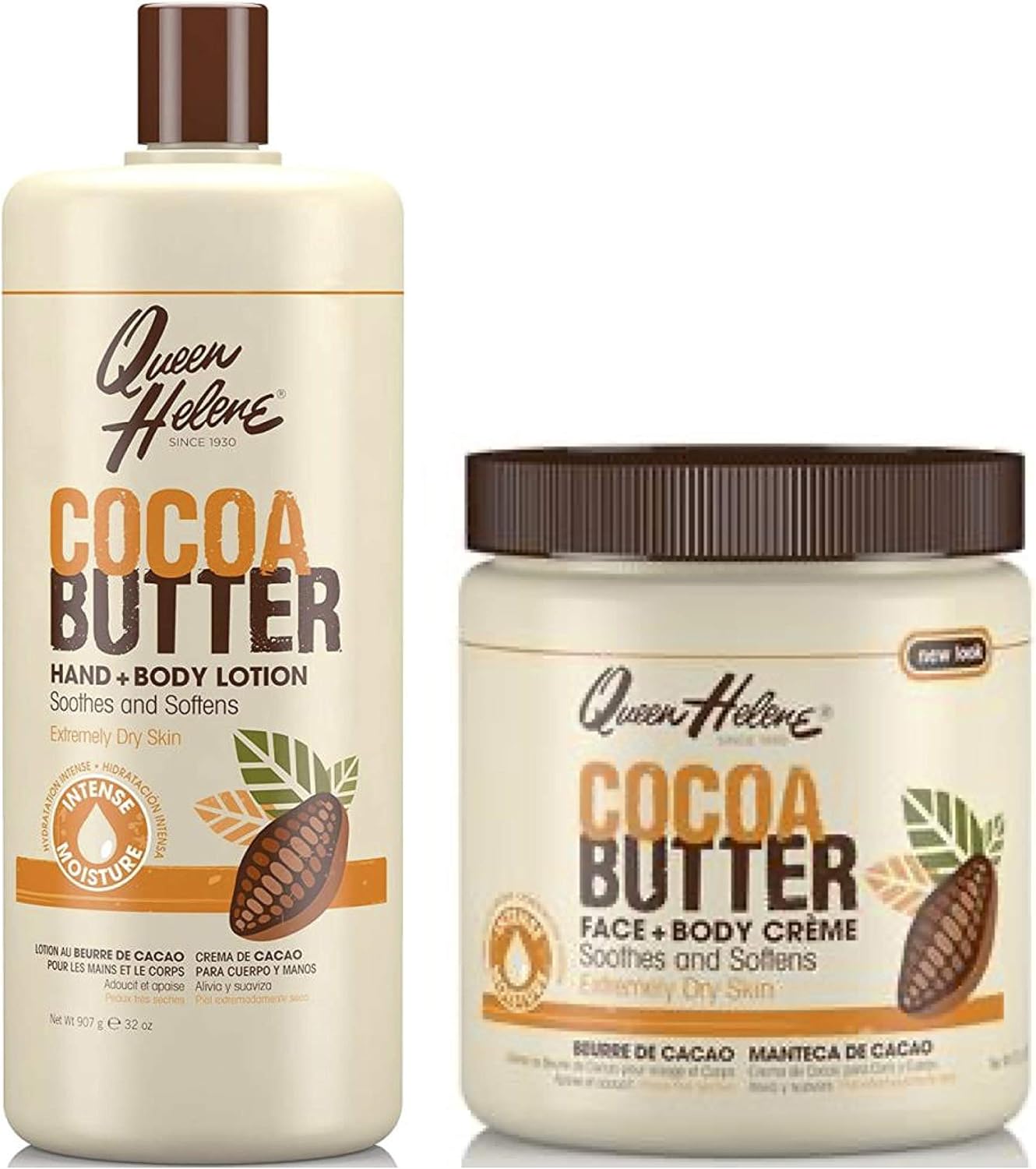 Queen Helene Cocoa Butter Hand & Body Lotion & Cocoa Butter Cr√®me (set van 2)
