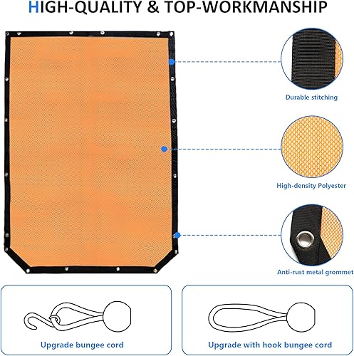 Miniatura 7 de RERPRO Parasol Compatible con Ford Bronco 2021 2022 2023 2024 2025 Nuevo de 4 Puertas Parasol Bikini Top Techo Bimini Red de Malla Suave Accesorios