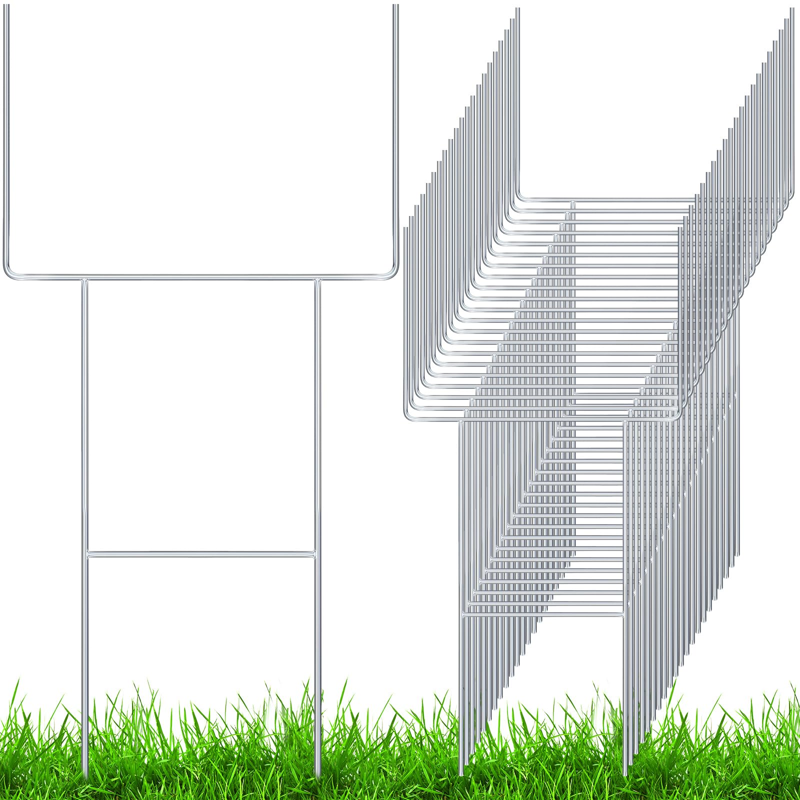 Therwen Metal Yard Sign Stakes H Frame Wire Stakes 