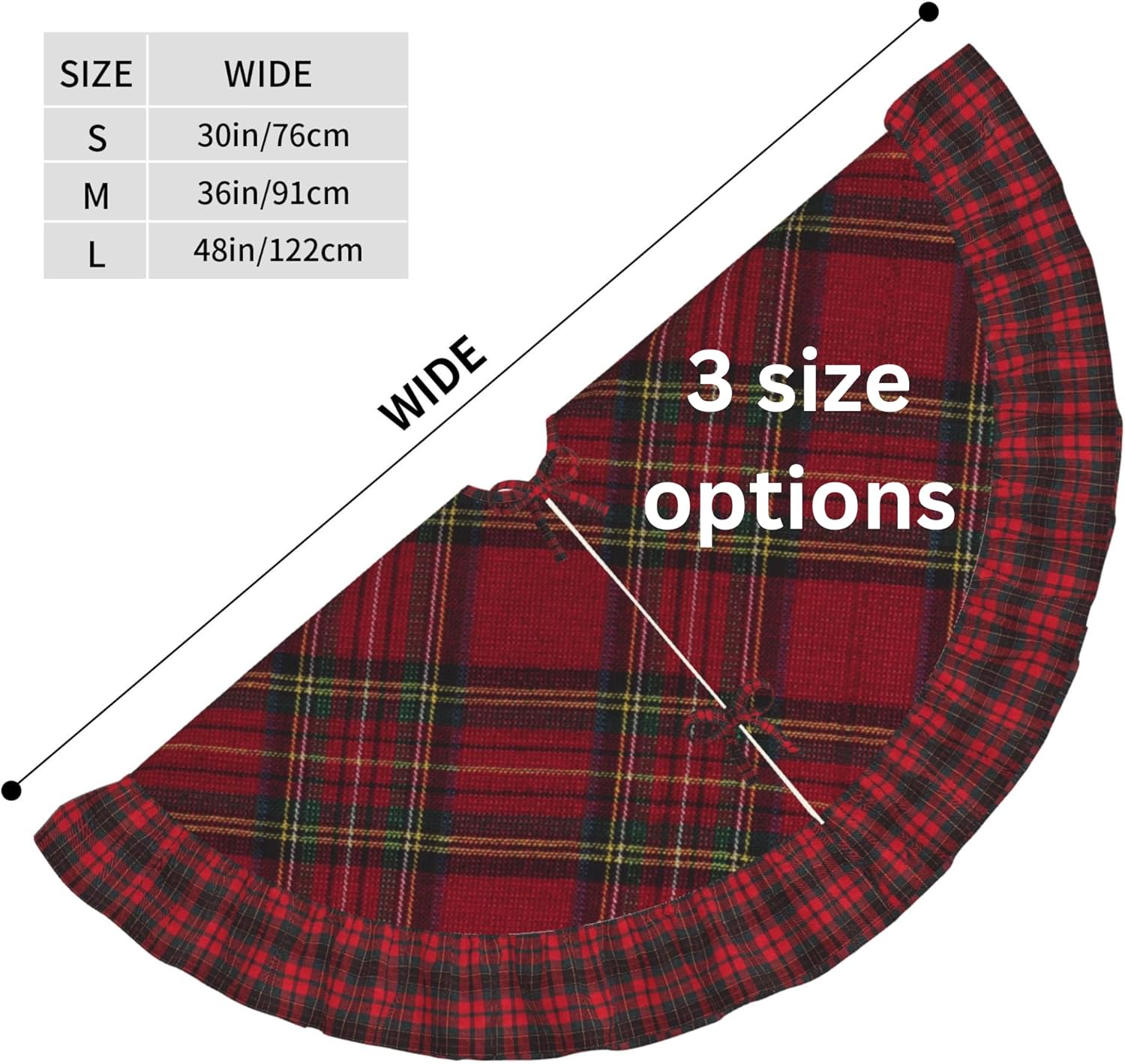 Personalized Christmas Tree Skirt with Name Family, Custom Family Christmas Decoration Tree Skirt (36 in, Design A)