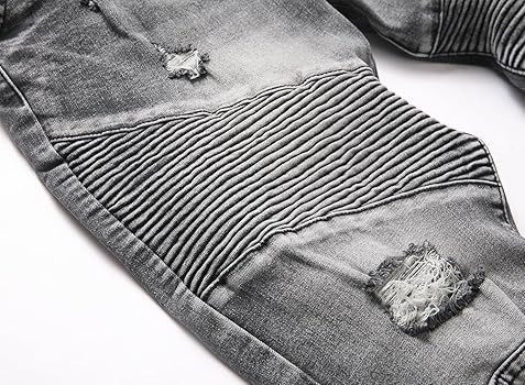 XIMXIMMTIAN Men Slim Fit Jeans Fashion Biker Jeans for Men Stretch