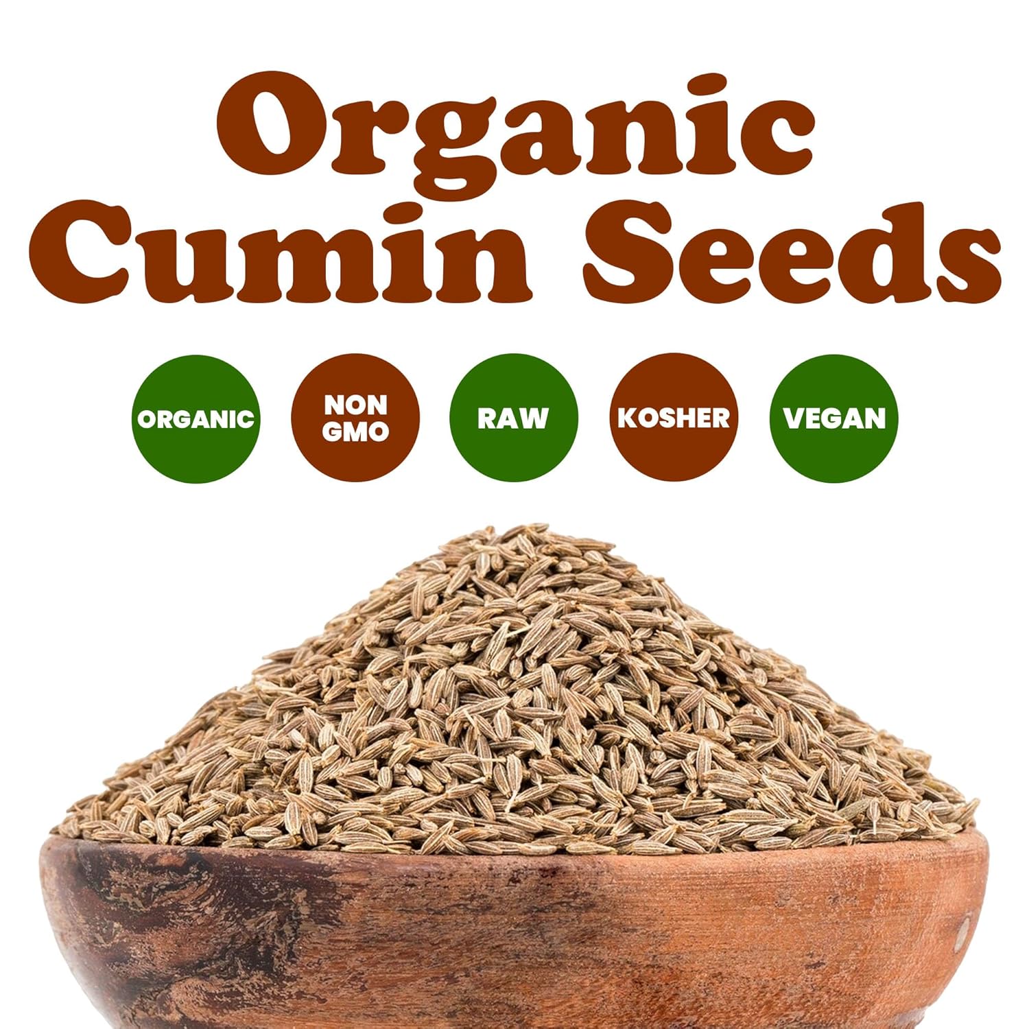 Food to Live Organic Cumin Seeds, 2 Pounds – 100% Natural, Non-GMO, Aromatic Seasoning, Perfect for Spices, Baking and Pickling, Vegan, Kosher, Bulk