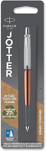 Miniatura 50 de Parker Jotter Bolígrafo de acero inoxidable CT bolígrafo, con caja de regalo, Rojo, azul (Red/Royal Blue)