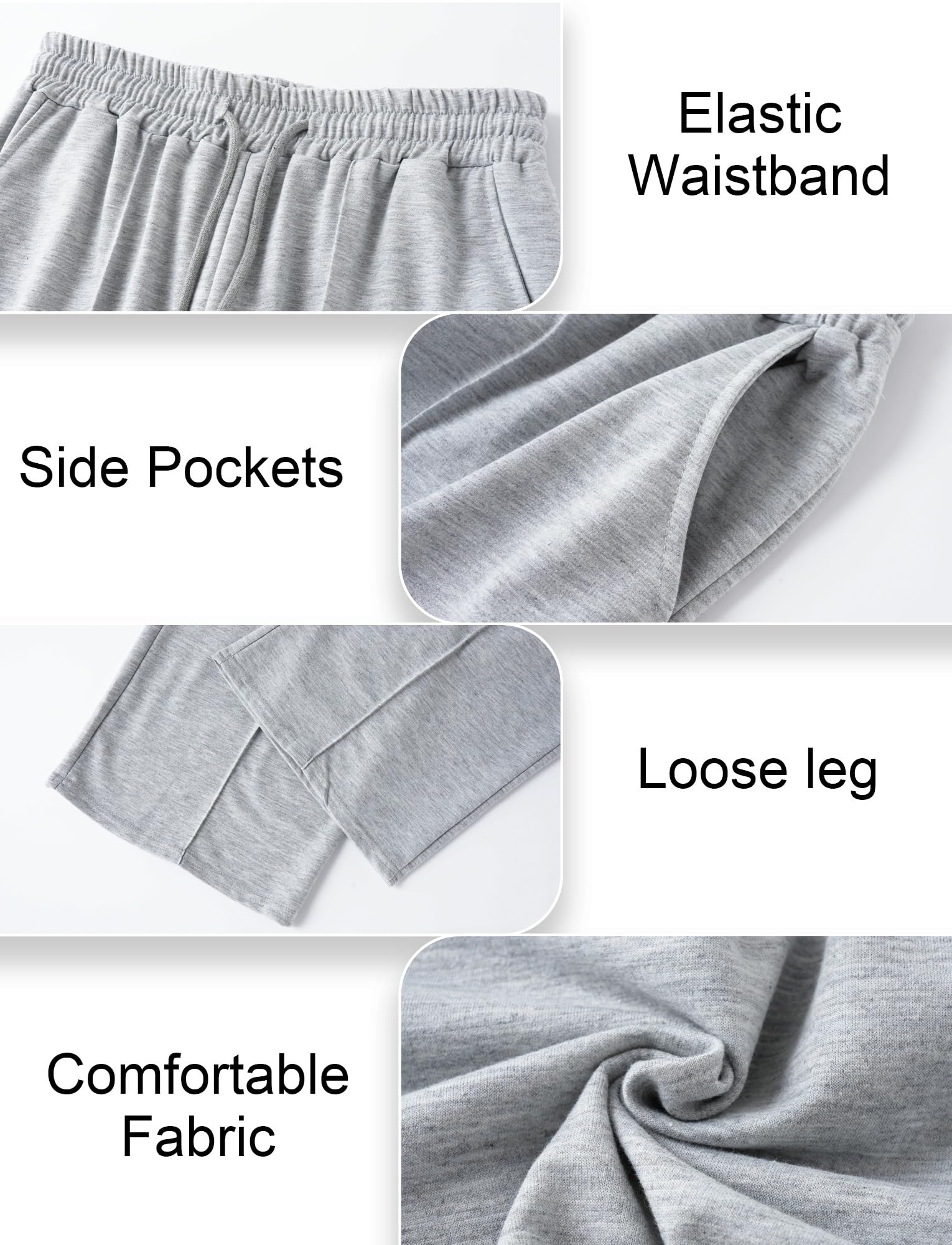 SEAUR Pantalon de Jogging à Jambes Larges pour Femme Droit Baggy Sport Pantalons avec Poches et Taille Élastique Printemps Automne S-XXL