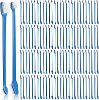 Vista 1 de Gerrii Cepillo de dientes para perros, 200 unidades, cepillo de dientes de doble cabeza, mango largo, kit de cepillado de dientes de perro, cerdas