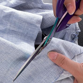 10 Inch Fabric Scissors - Heavy Duty Titanium Plated Stainless Steel Dressmaking & Tailor Scissors for Cutting Fabrics, Leather, Purple