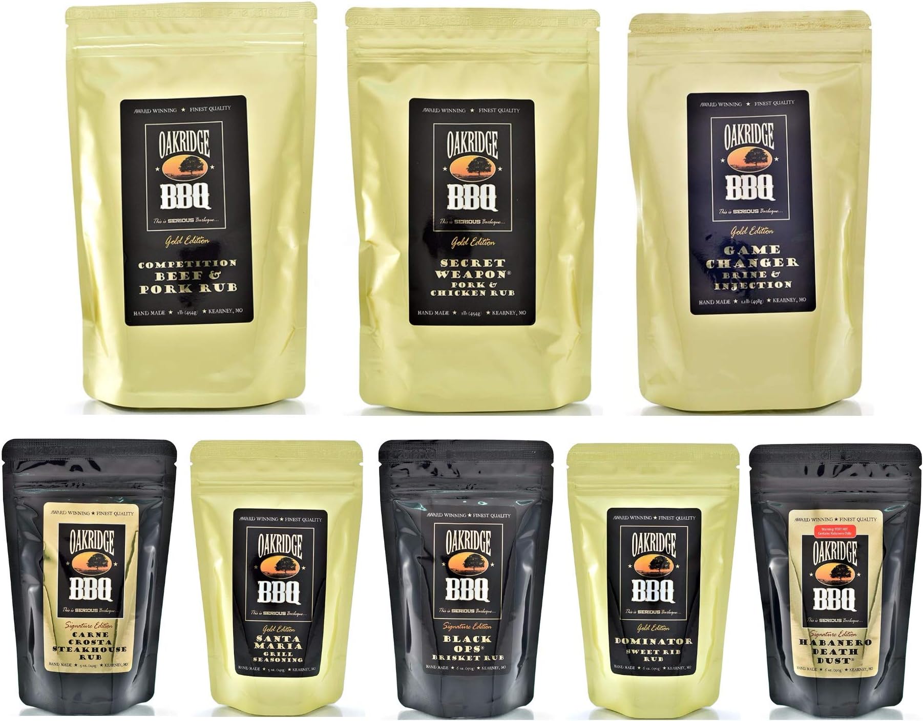 Oakridge BBQ The Ultimate Back Yard BarBQ Kit – Contains Eight (8) of the Most Popular Barbeque Rubs and Seasonings