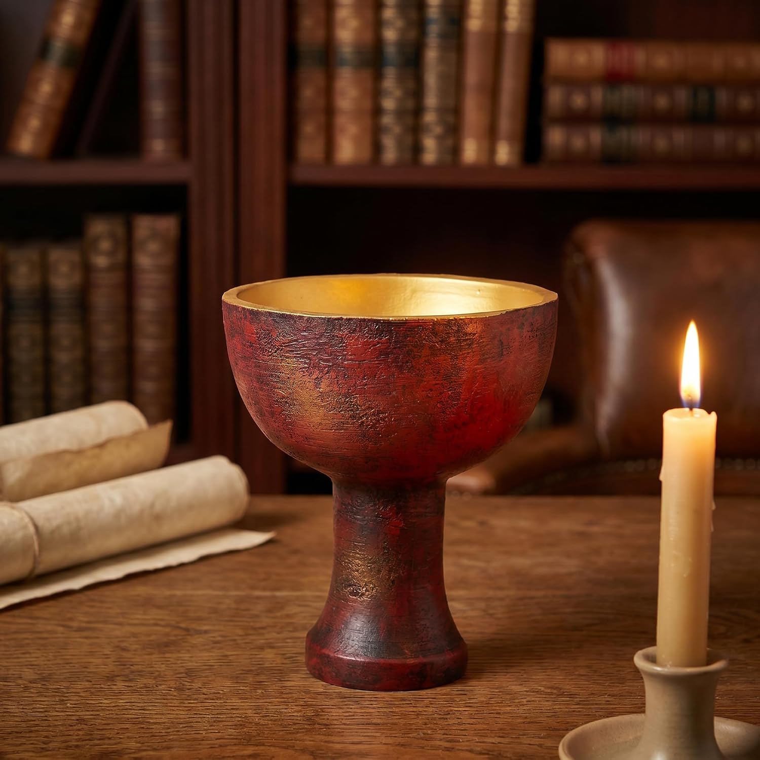Cabilock Holy Grail Chalice Goblet, Resin Medieval Gothic Goblet Decor Prop