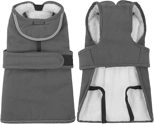 Miniatura 3 de Kuoser - Abrigo de lona para perro para invierno, reflectante, con forro polar cálido, repelente al agua, rompevientos, con orificio para pasar la