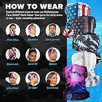 Vista 5 de S A Company - Paquete de 5 protectores faciales contra la luz ultravioleta, UV 30+, pasamontañas multiusos para adultos