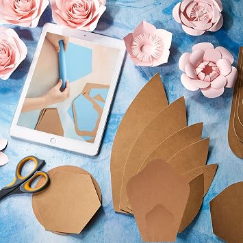 Henoyso 28 Pcs Paper Flower Templates Kit DIY Paper Flower Decorations