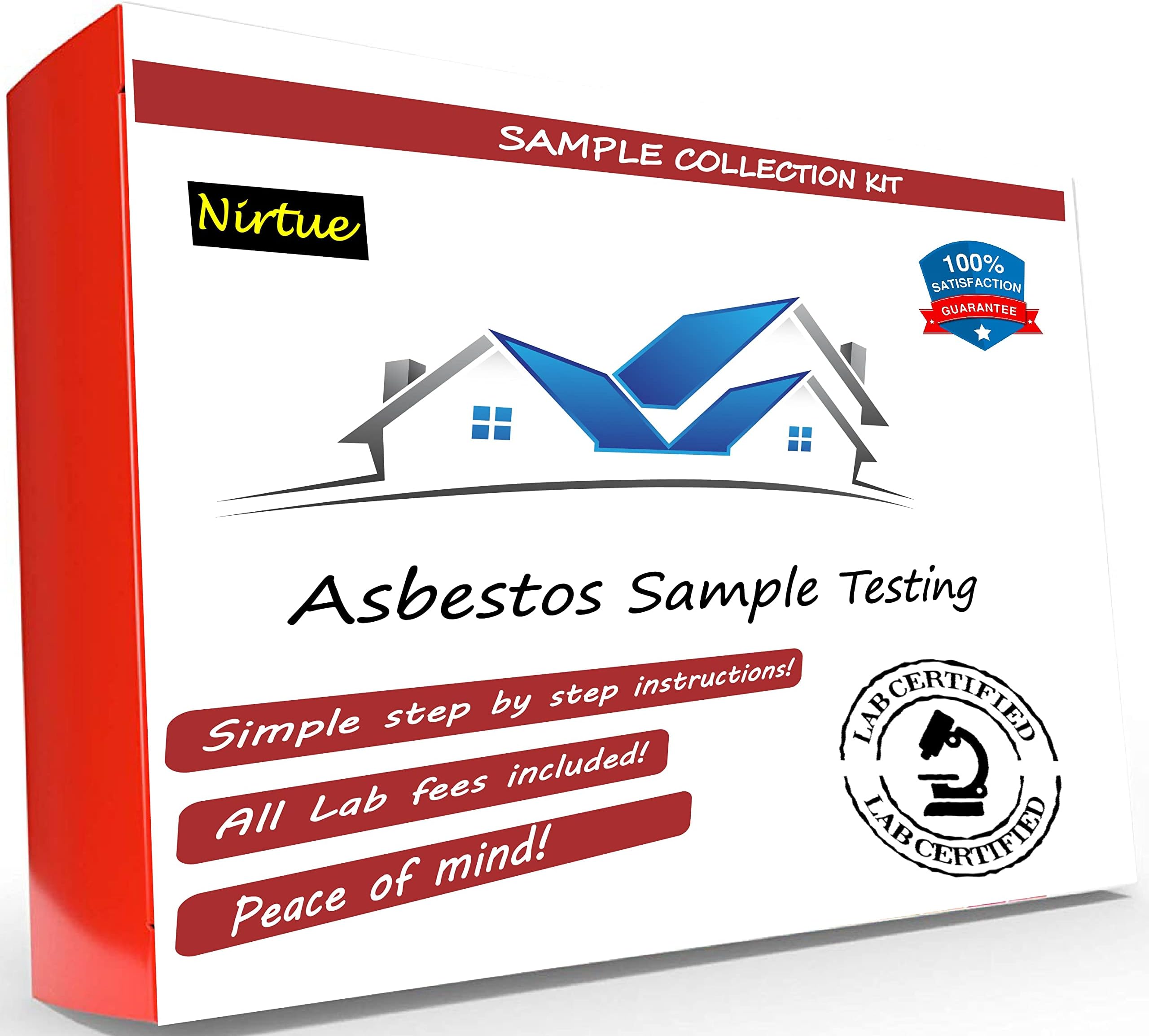 Asbestos Test Kit 1 PK- Includes All Lab Fees - Test Popcorn Ceiling, Tile, Insulation, Adhesive, Mastic, Drywall and Other Materials for Asbestos (72Hr Turnaround)