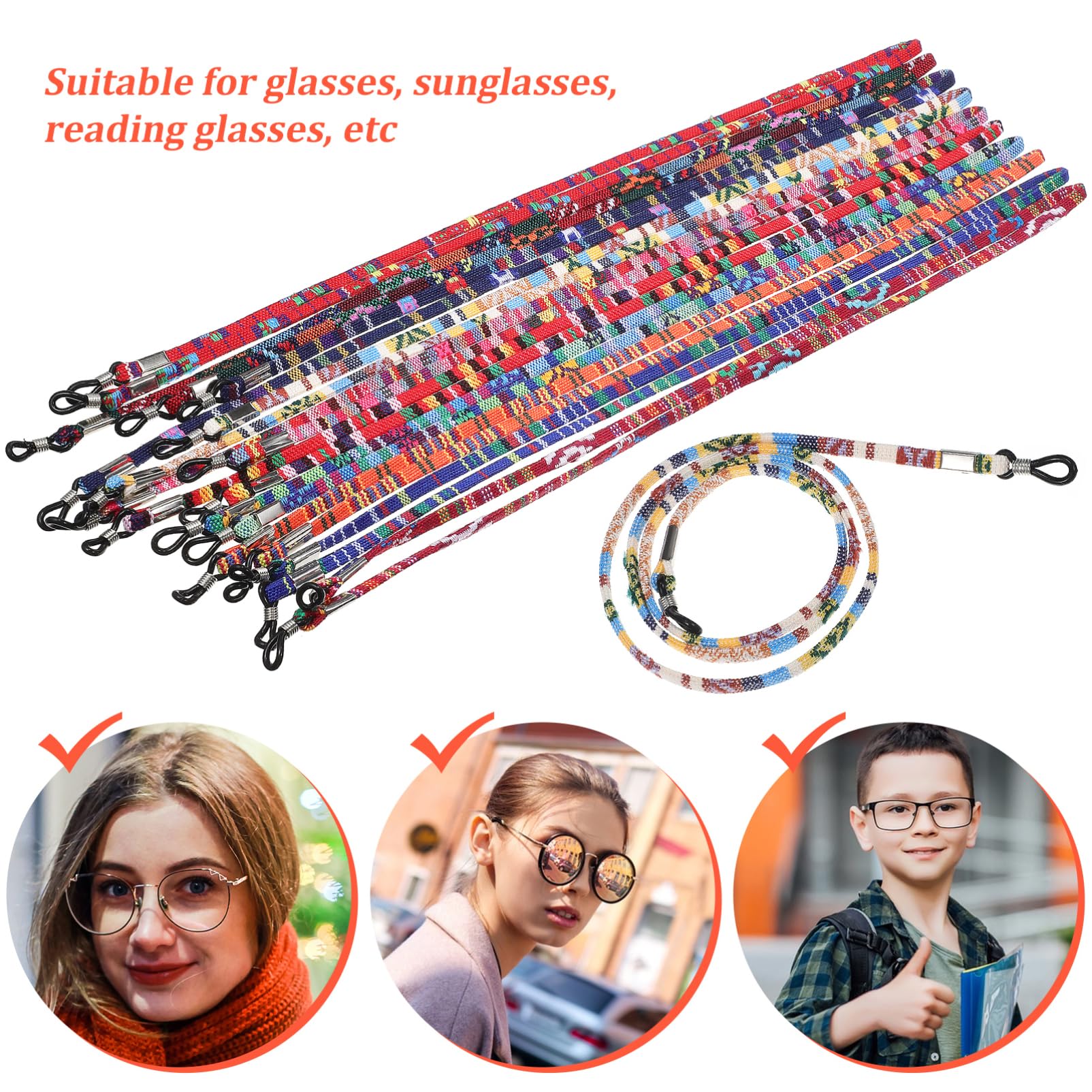 Healifty Bohemian Stil Brillenband Teilig Verstellbare Lanyard Für Brillen Verlust Brillenhalter Für Damen Und Herren Rutschfest Und Schweißabsorbierend