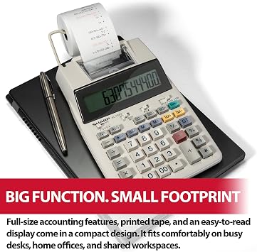 Sharp EL-1750V Two-Color Printing Calculator 2 Lines/Sec 3 Black/Red