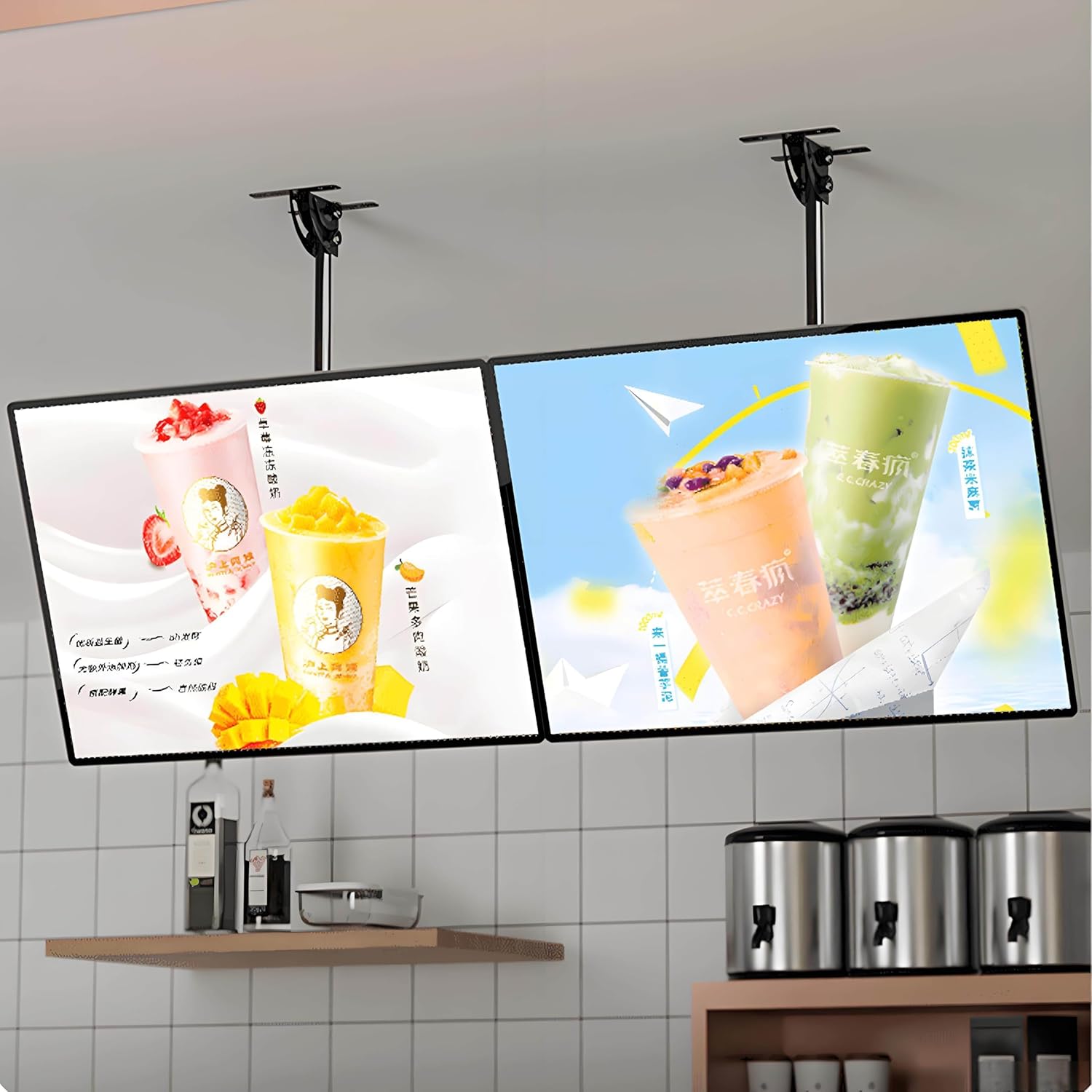 Restaurant-Specific LED Backlit Menu Board,Ultra-Thin Clip-On LED Lightbox, Illuminated Poster Display Stand, LED Menu Board, Illuminated Poster Holder, High-Impact Ultra-Thin Design. 23.6*35.4in