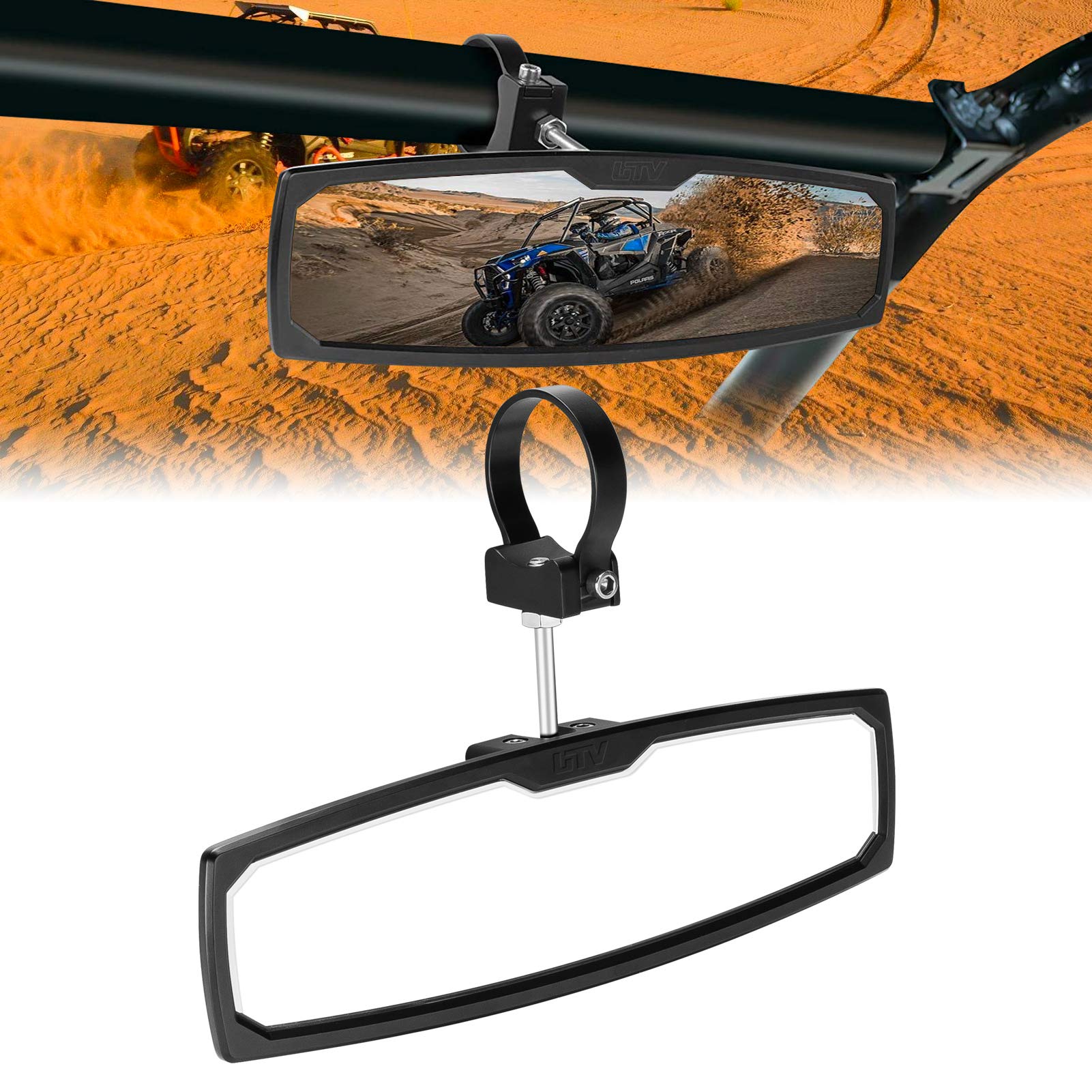 Photo 1 of YCHOW-TECH 12 Inch Wide Rear View Race Mirror Convex Mirror with 1.75"-2” Clamp for Talon 1000X 1000R, Polaris RZR, Pioneer, Can Am Commander Maverick, Kawasaki Mule